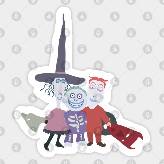 Lock, Shock, and Barrel from The Nightmare Before Christmas Sticker by gray-cat